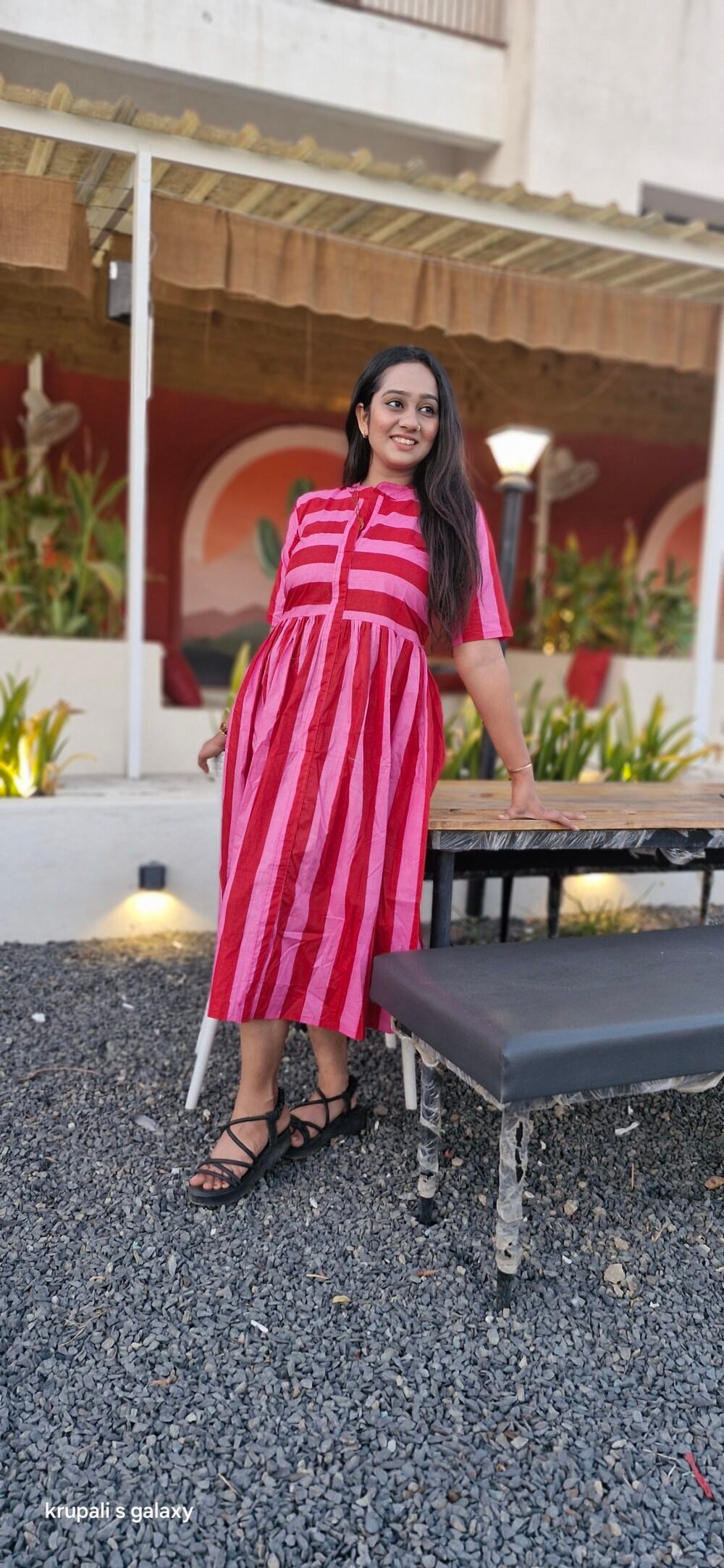 strip tunic dress - Image 2