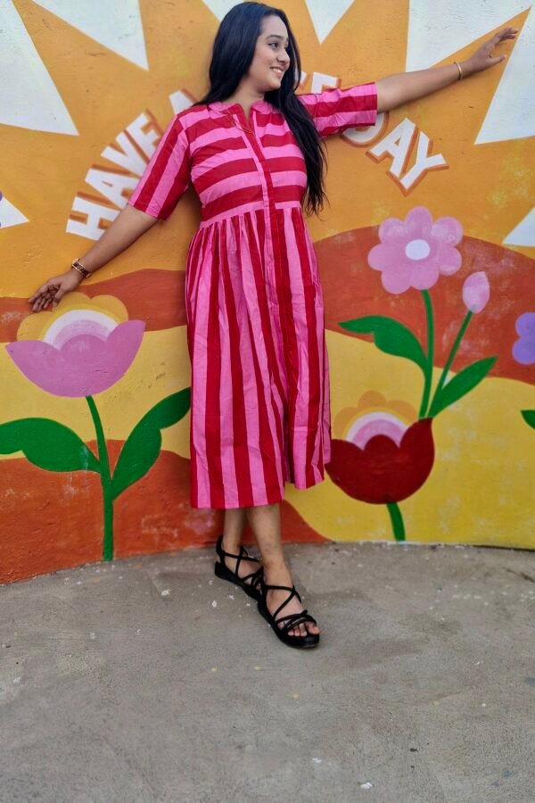 strip tunic dress