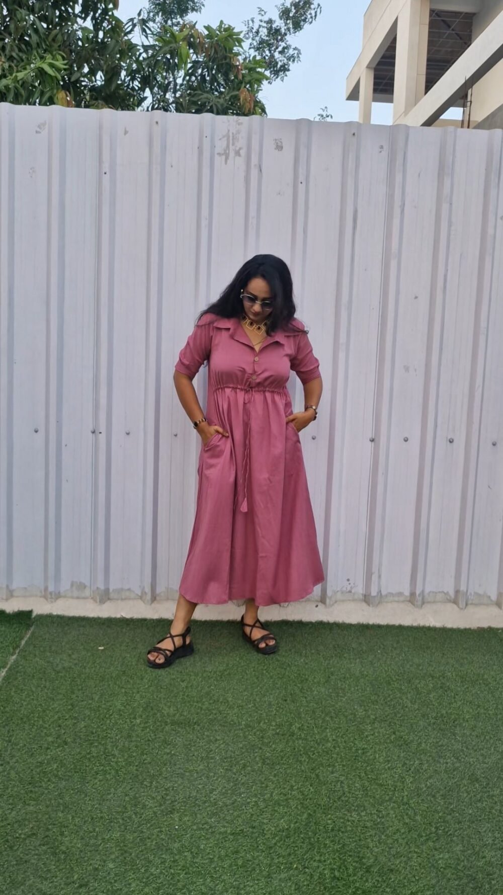 Dusky pink tunic dress - Image 3