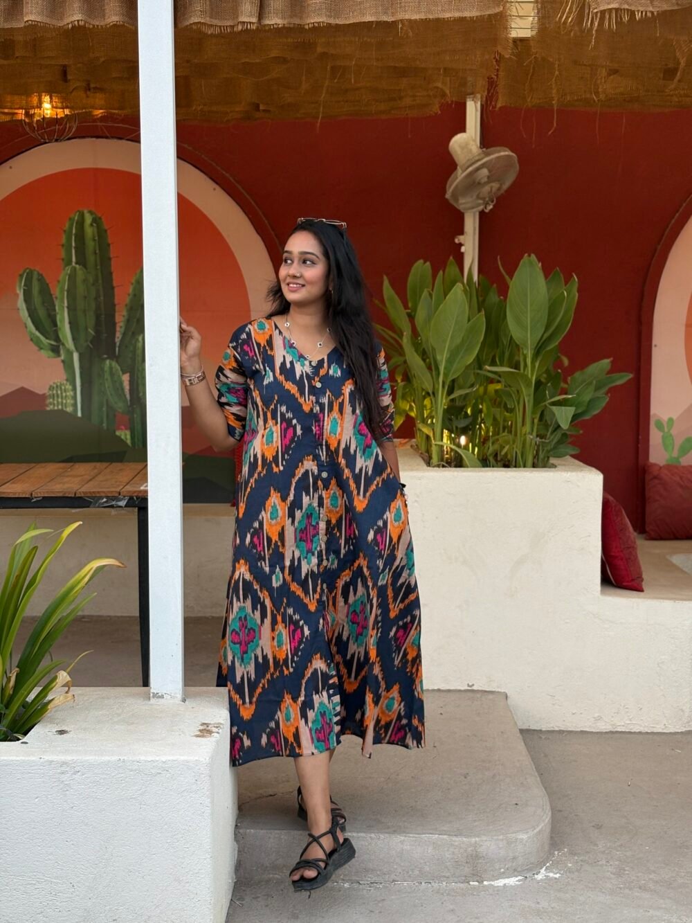 IKKAT PRINT TUNIC DRESS - Image 2
