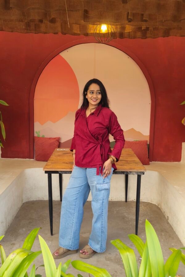 COUDROY WRAP SHIRT MAROON