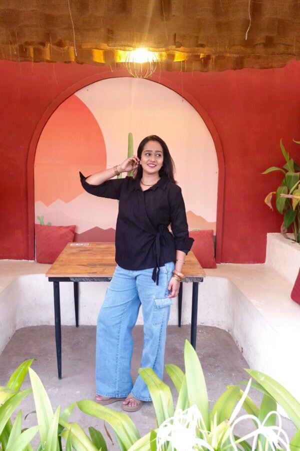 COUDROY WRAP SHIRT BLACK